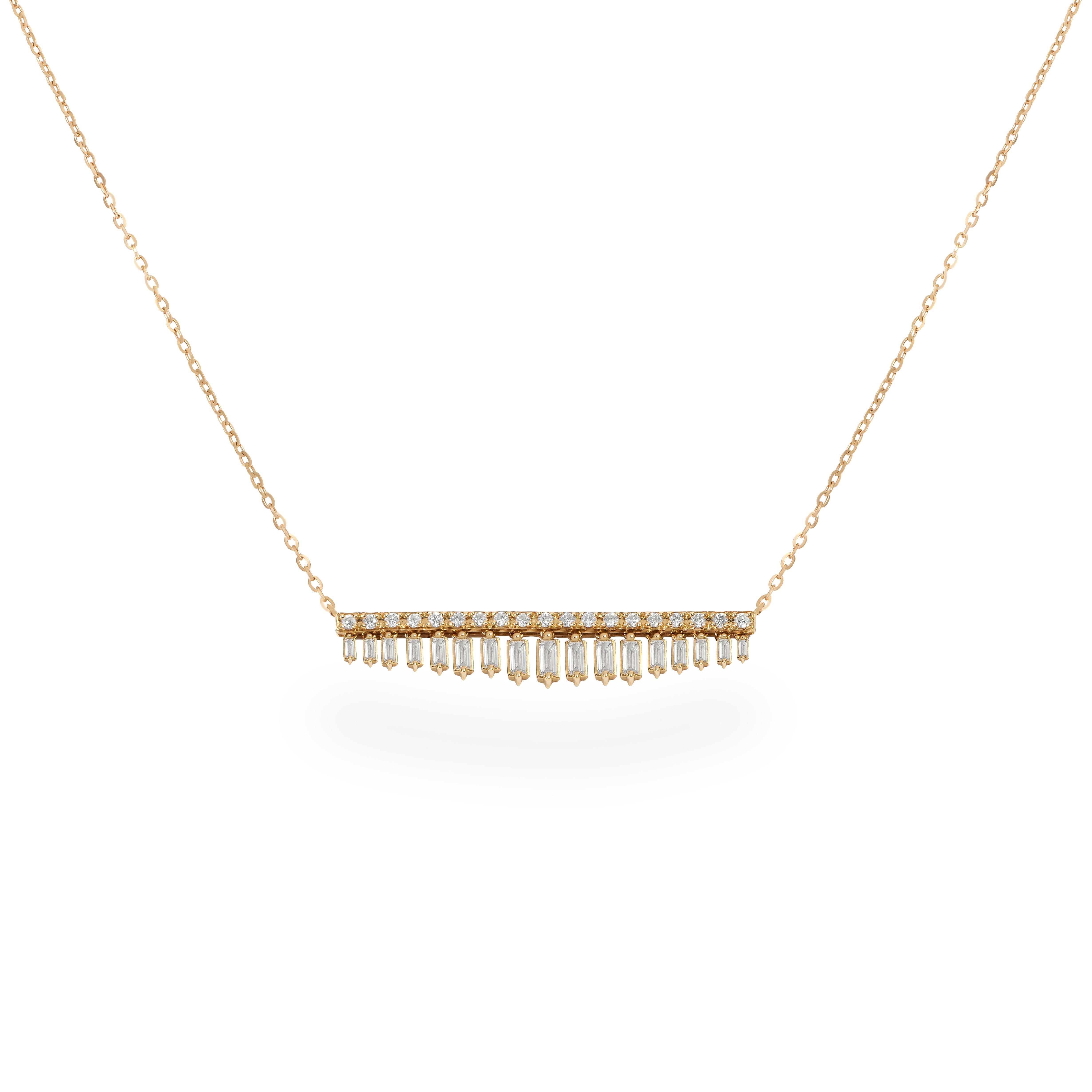 BAGUETTE BAR NECKLACE - Soleil Fine Jewelry