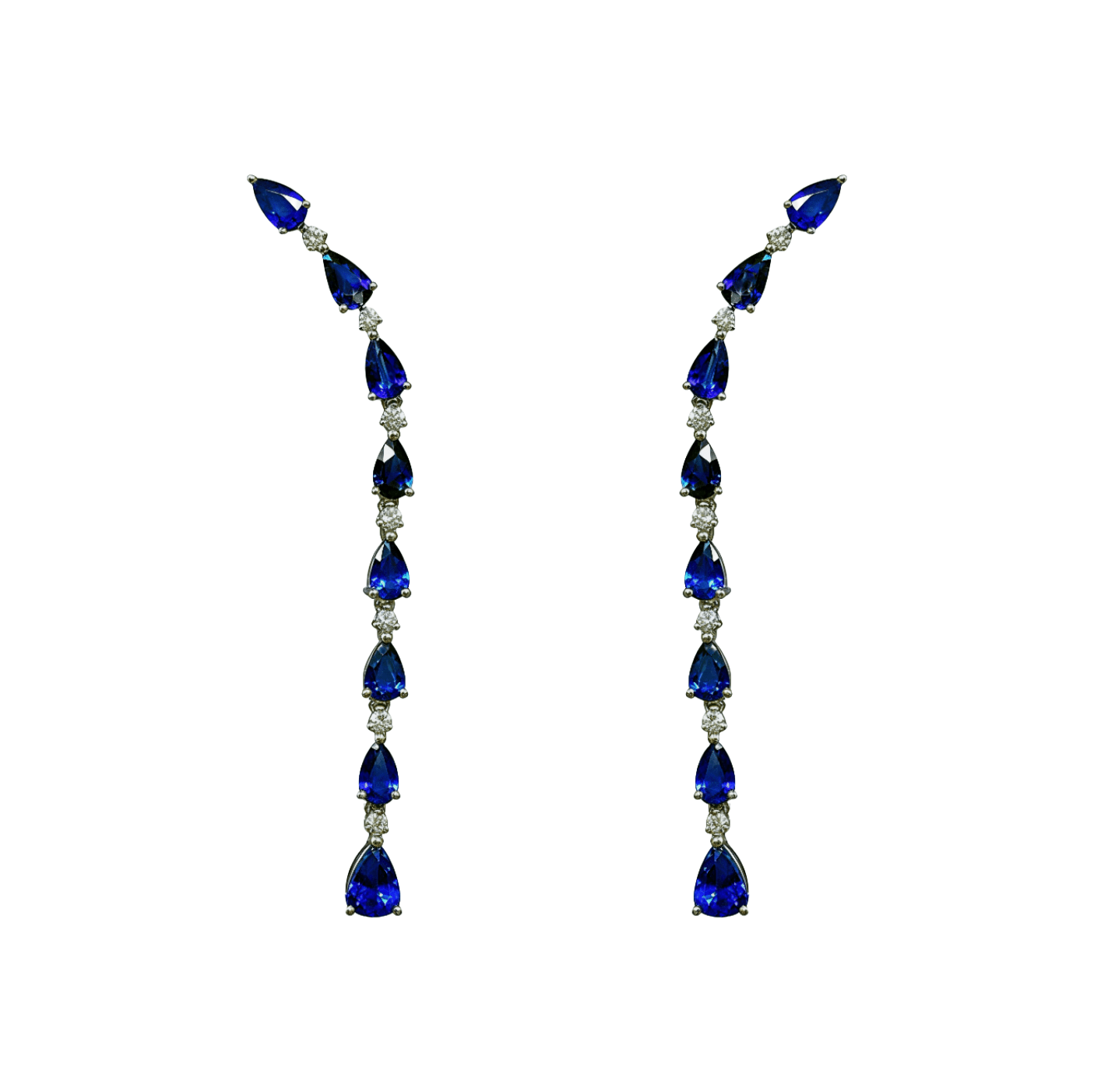 BLUE SAPPHIRE DROP EARRINGS - Soleil Leon