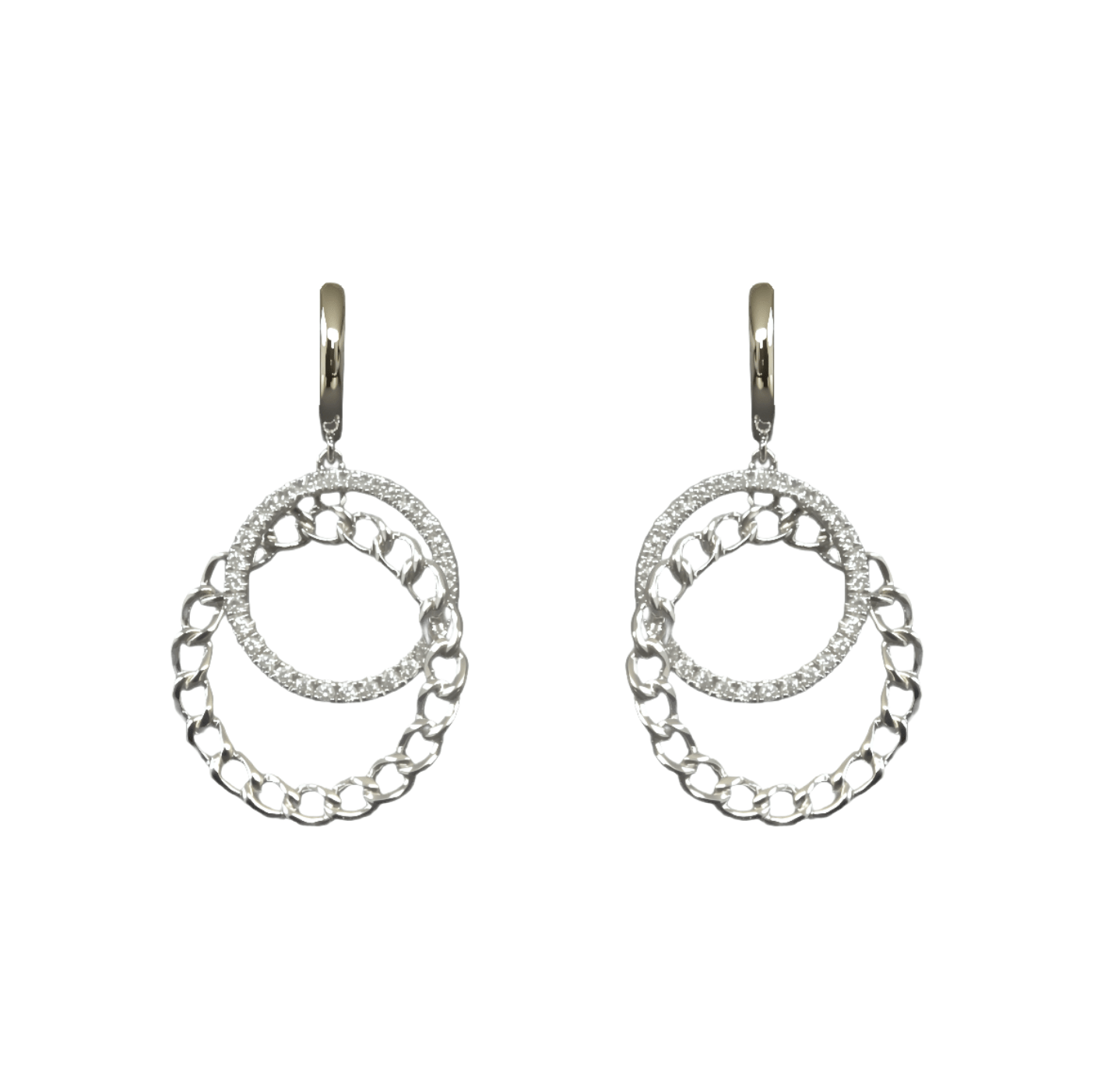 CIRCLE CHAIN EARRINGS - Soleil Leon