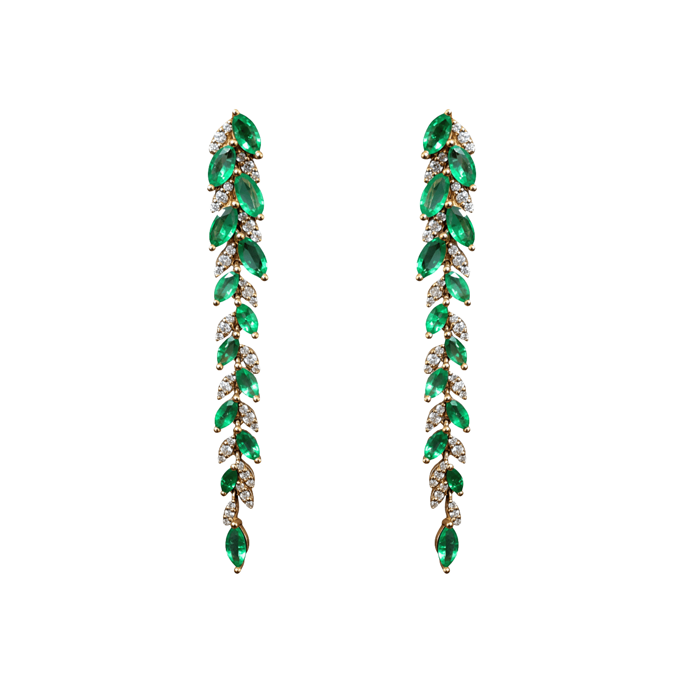EMERALD LEAF DROP EARRINGS - Soleil Leon