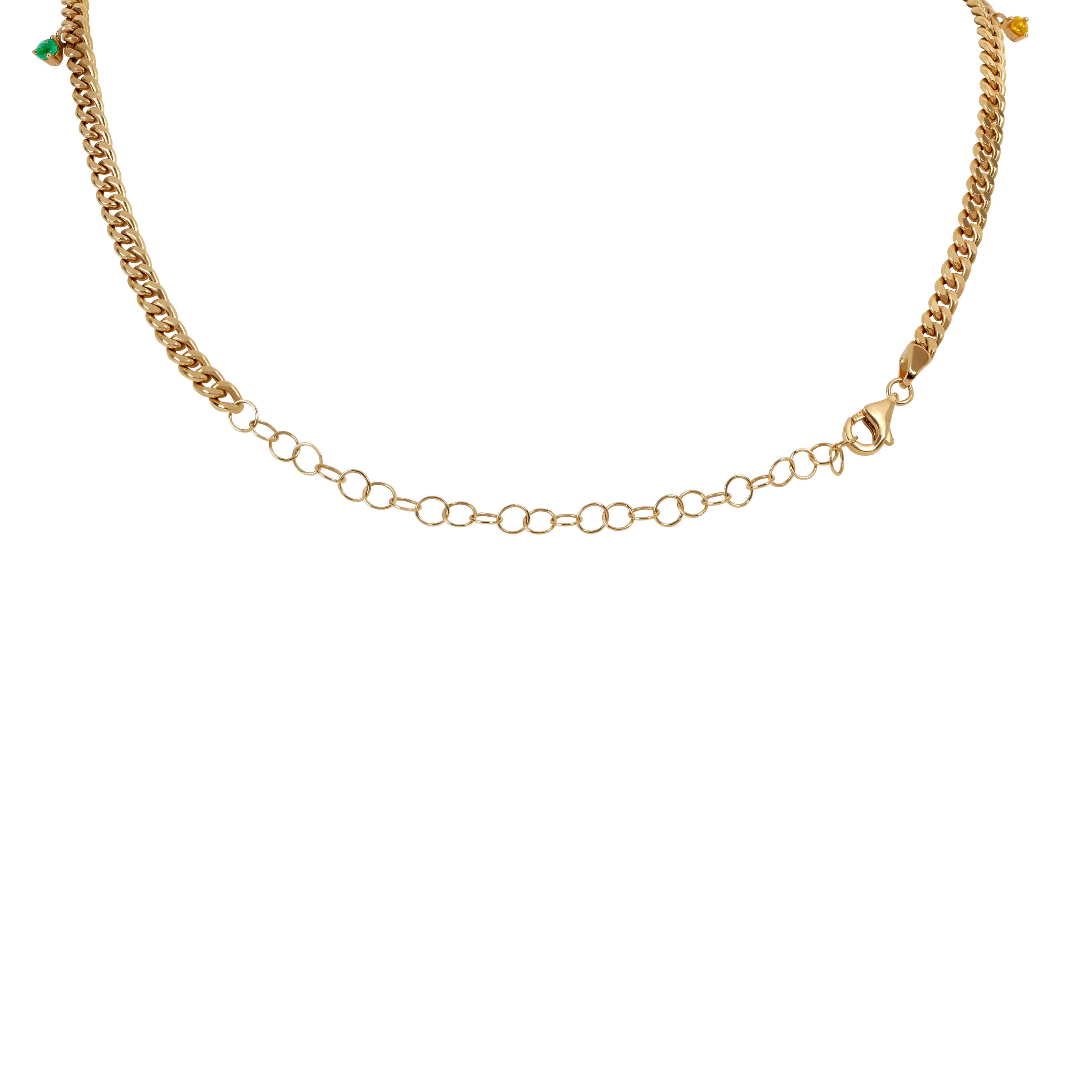 RAINBOW CUBAN CHAIN NECKLACE - Soleil Fine Jewelry