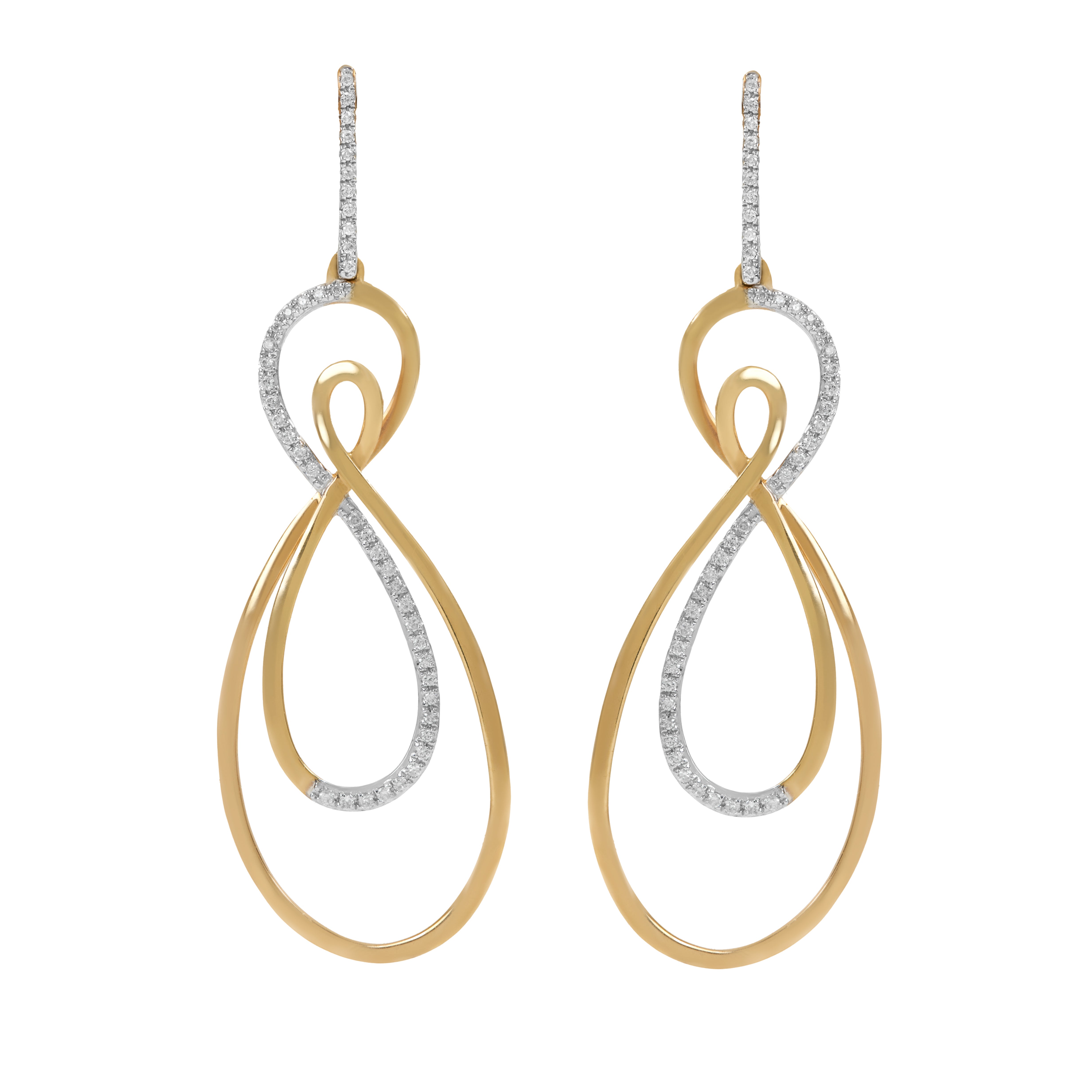 TWO TONE EARRINGS - Soleil Fine Jewelry