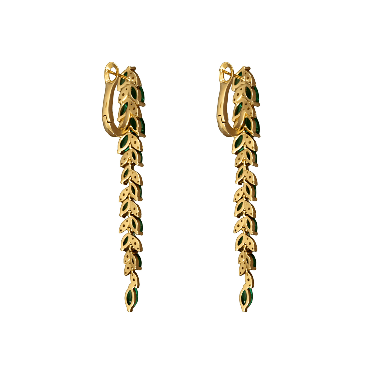 EMERALD LEAF DROP EARRINGS - Soleil Leon