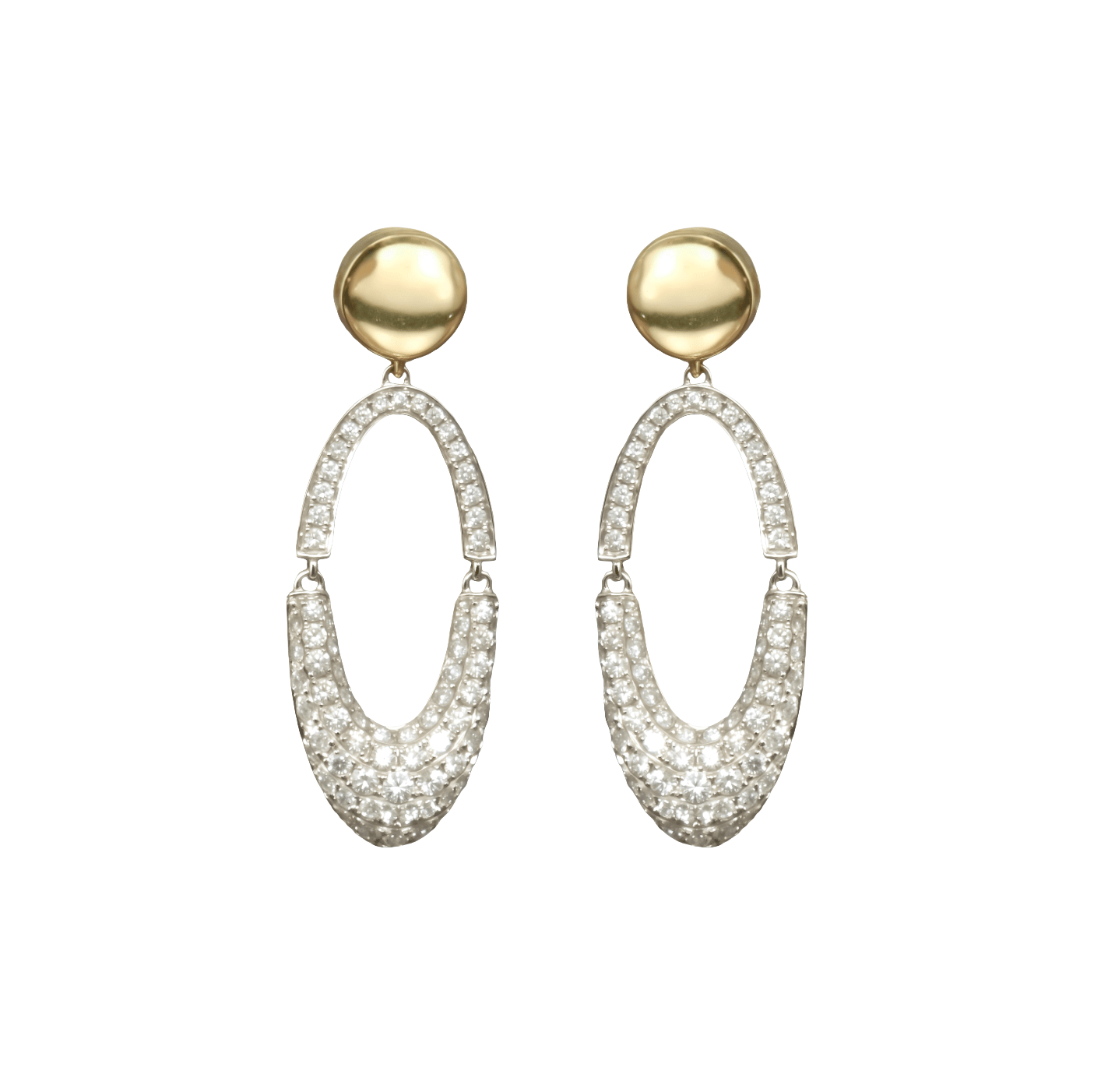 GOLDEN OVAL DROP EARRINGS - Soleil Leon