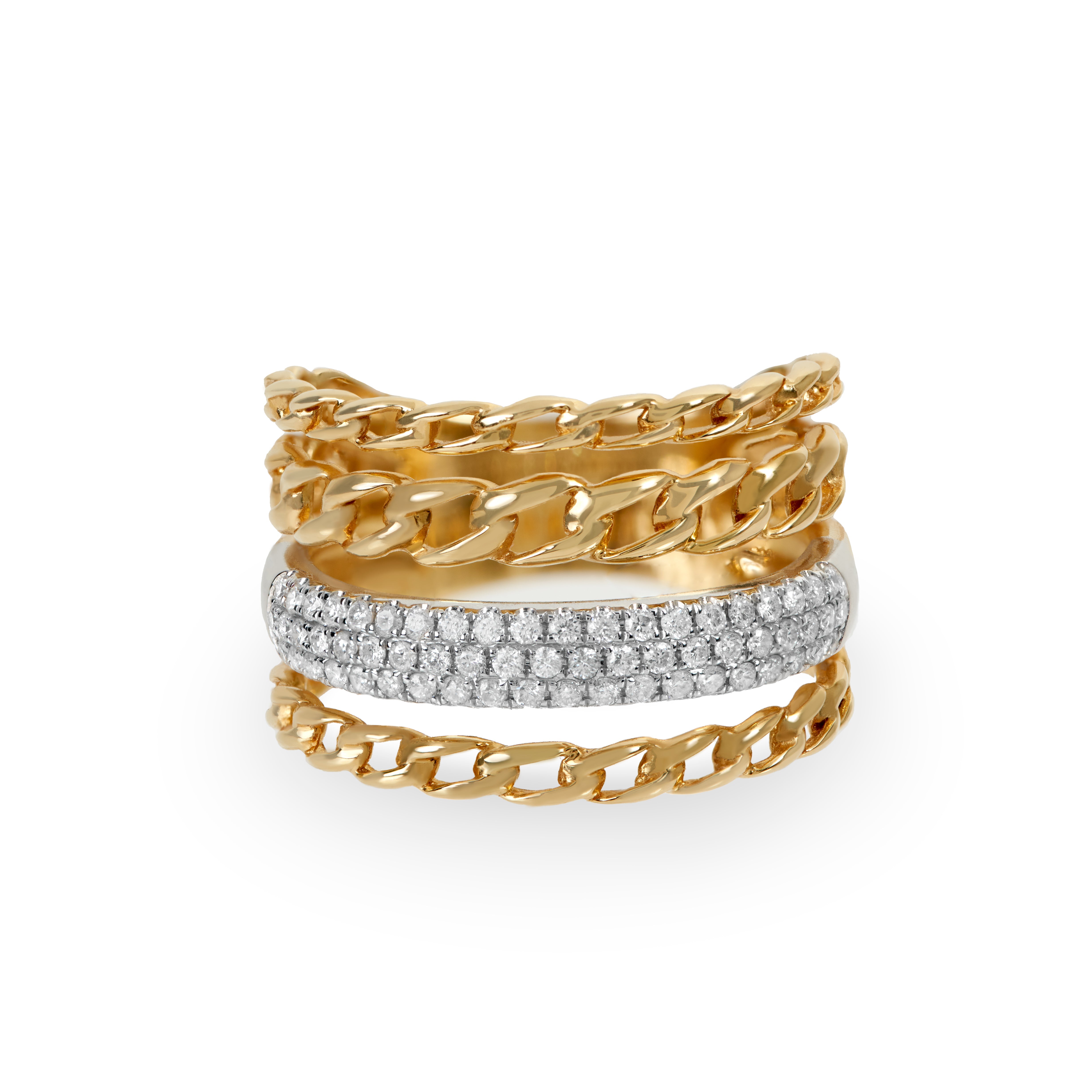 LAYERED CHAIN LINK RING - Soleil Fine Jewelry