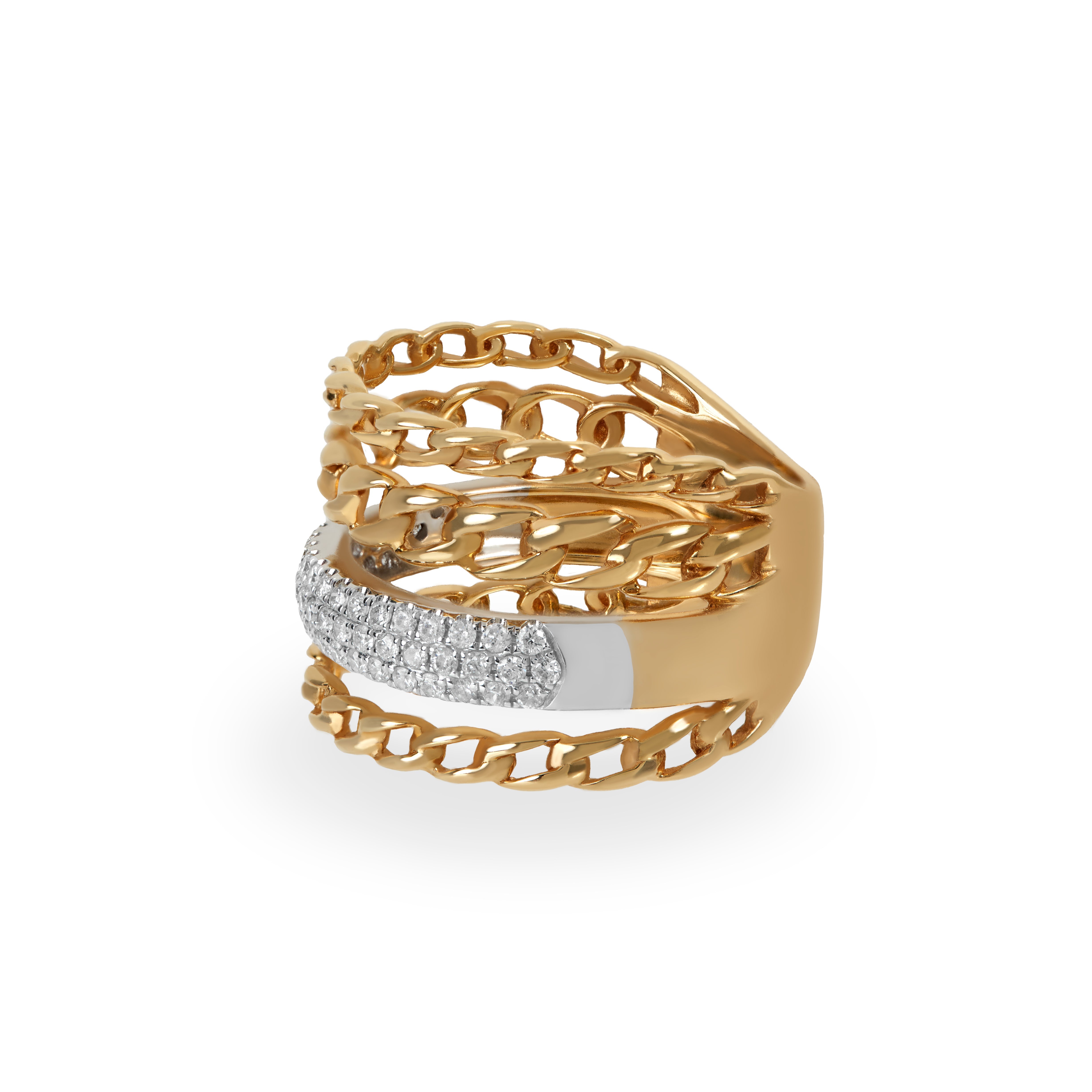 LAYERED CHAIN LINK RING - Soleil Fine Jewelry