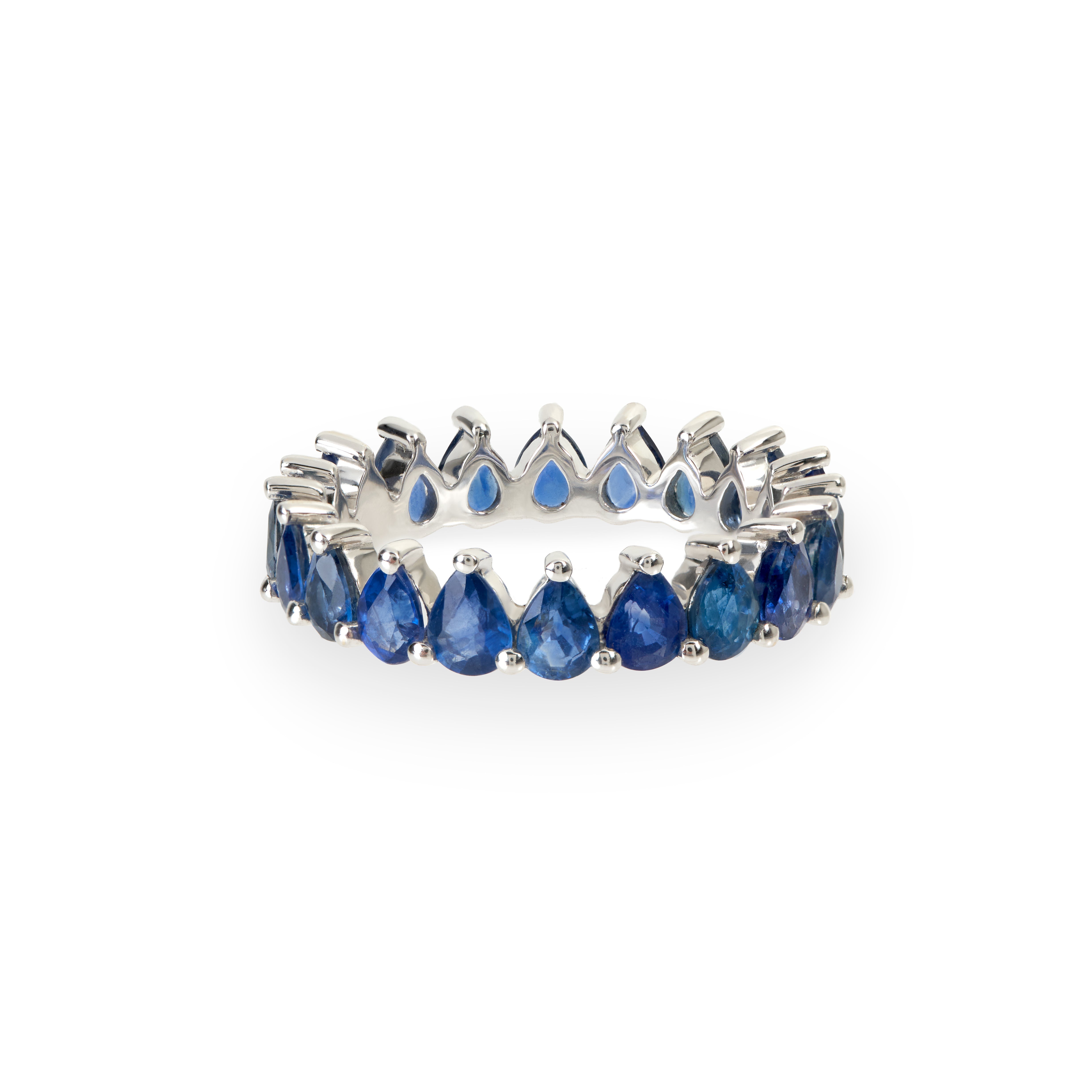 TEAR DROP SAPPHIRE ETERNITY BAND RING - Soleil Fine Jewelry