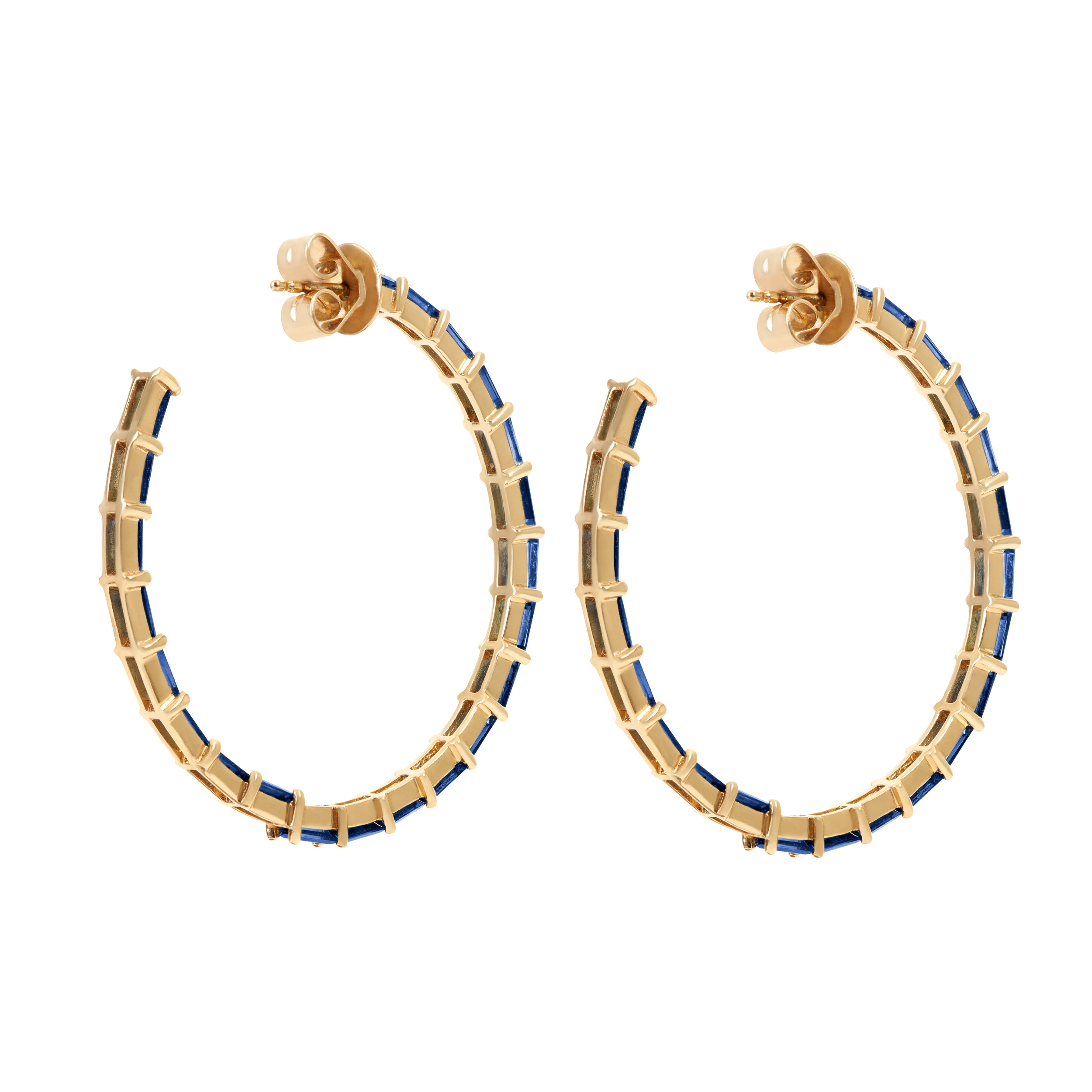 THE BAGUETTE SAPPHIRE HOOPS - Soleil Fine Jewelry